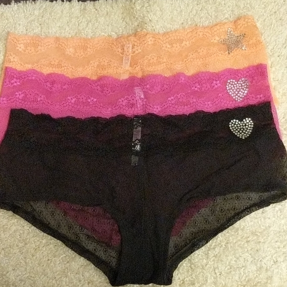 PINK Victoria's Secret Other - VS PINK Lace Panties Lrg (3) - Rhinestone Details